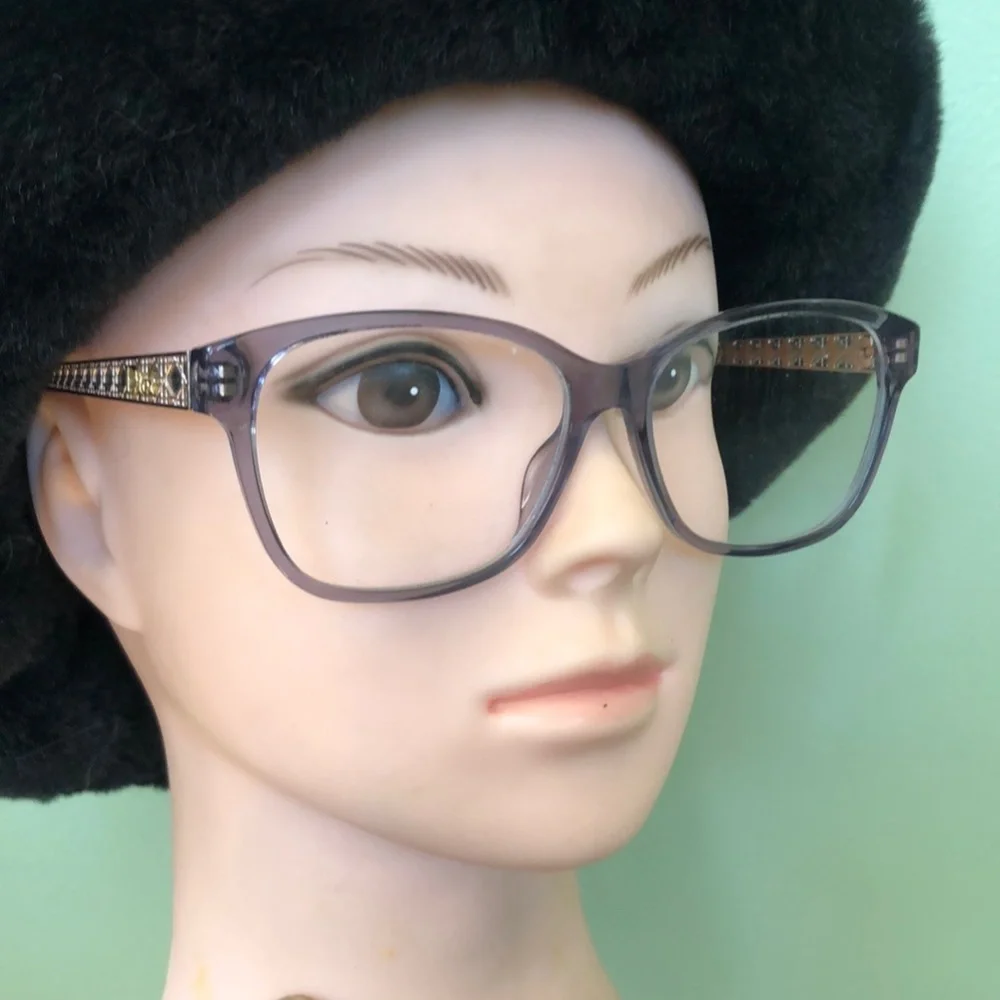 Christian Dior Diorama O5 Eyeglasses Crystal Blue Gold Black - Women's / COA